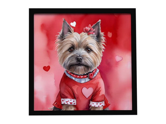 Cairn Terrier My Valentine Framed Metal Print Bathroom, Kitchen, Office, Home Decor Wall Art Ready to Hang, Square, 8X8