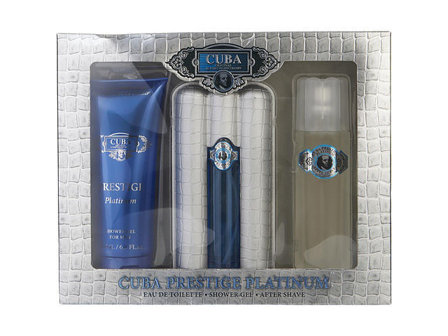 Cuba Prestige Platinum By Cuba For Men - 3 Pc Gift Set 3Oz Edt Spray, 6.7Oz Shower Gel, 3.3Oz After Shave