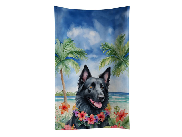 Belgian Sheepdog Luau Kitchen Towel Dish Cloths Guest Hand Towel Decorative Bathroom Towel for Face,Tea, Dishcloth, Kitchen and Bath