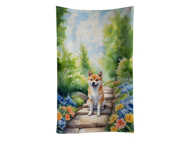 Shiba Inu Spring Path Kitchen Towel Dish Cloths Guest Hand Towel Decorative Bathroom Towel for Face,Tea, Dishcloth, Kitchen and Bath