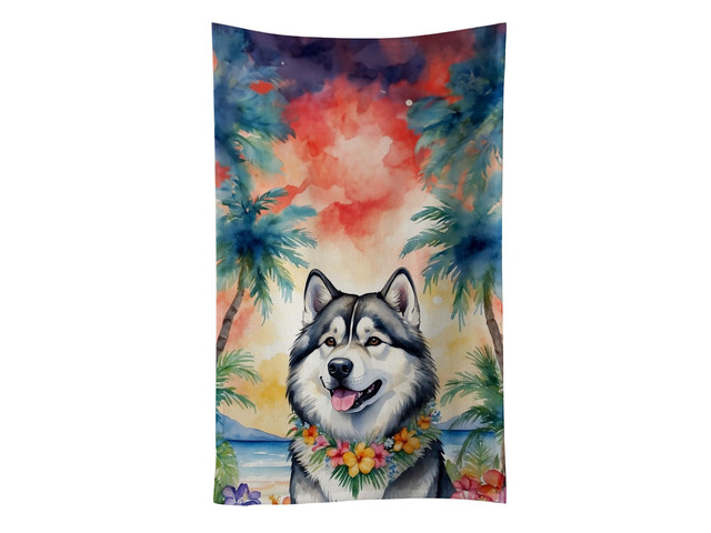 Alaskan Malamute Luau Kitchen Towel Dish Cloths Guest Hand Towel Decorative Bathroom Towel for Face,Tea, Dishcloth, Kitchen and Bath