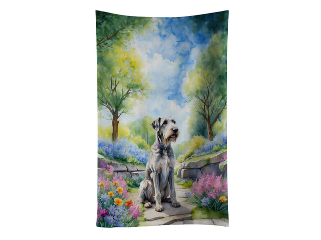 Irish Wolfhound Spring Path Kitchen Towel Dish Cloths Guest Hand Towel Decorative Bathroom Towel for Face,Tea, Dishcloth, Kitchen and Bath