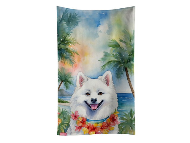 American Eskimo Luau Kitchen Towel Dish Cloths Guest Hand Towel Decorative Bathroom Towel for Face,Tea, Dishcloth, Kitchen and Bath