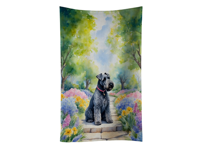Kerry Blue Terrier Spring Path Kitchen Towel Dish Cloths Guest Hand Towel Decorative Bathroom Towel for Face,Tea, Dishcloth, Kitchen and Bath