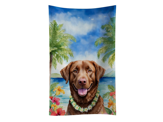 Chesapeake Bay Retriever Luau Kitchen Towel Dish Cloths Guest Hand Towel Decorative Bathroom Towel for Face,Tea, Dishcloth, Kitchen and Bath