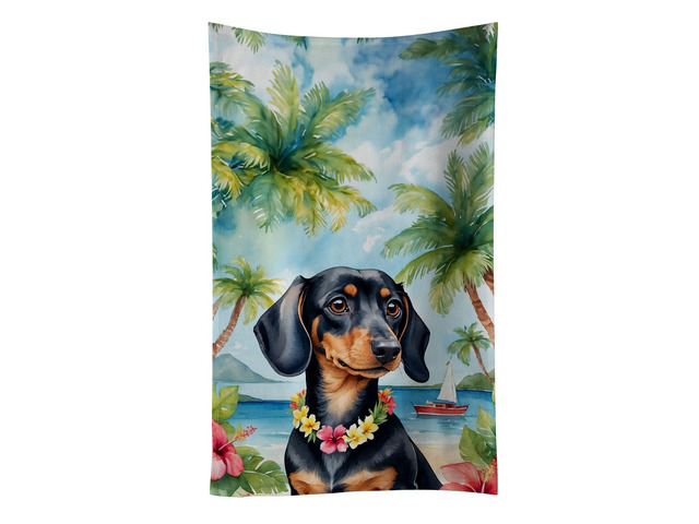 Dachshund Luau Kitchen Towel Dish Cloths Guest Hand Towel Decorative Bathroom Towel for Face,Tea, Dishcloth, Kitchen and Bath