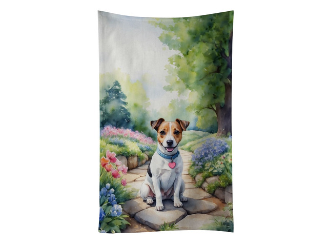 Jack Russell Terrier Spring Path Kitchen Towel Dish Cloths Guest Hand Towel Decorative Bathroom Towel for Face,Tea, Dishcloth, Kitchen and Bath