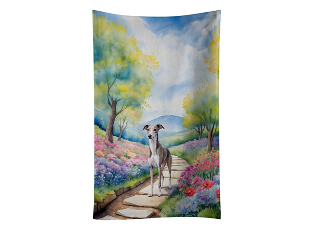Whippet Spring Path Kitchen Towel Dish Cloths Guest Hand Towel Decorative Bathroom Towel for Face,Tea, Dishcloth, Kitchen and Bath