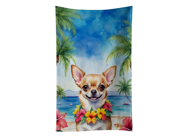 Chihuahua Luau Kitchen Towel Dish Cloths Guest Hand Towel Decorative Bathroom Towel for Face,Tea, Dishcloth, Kitchen and Bath