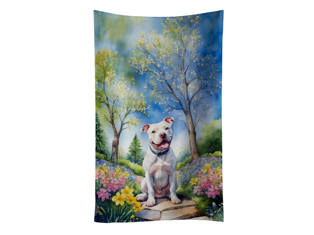 NEW Pit Bull Terrier Spring Path Kitchen Towel Dish Cloths Guest Hand Towel Decorative Bathroom Towel for Face,Tea, Dishcloth, Kitchen and Bath