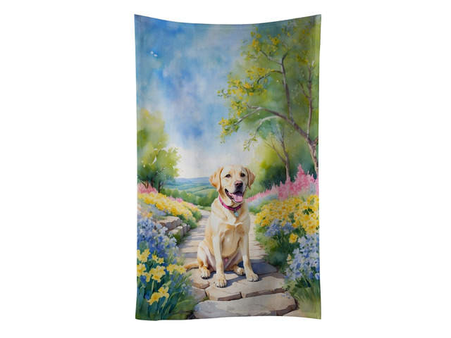 Labrador Retriever Spring Path Kitchen Towel Dish Cloths Guest Hand Towel Decorative Bathroom Towel for Face,Tea, Dishcloth, Kitchen and Bath
