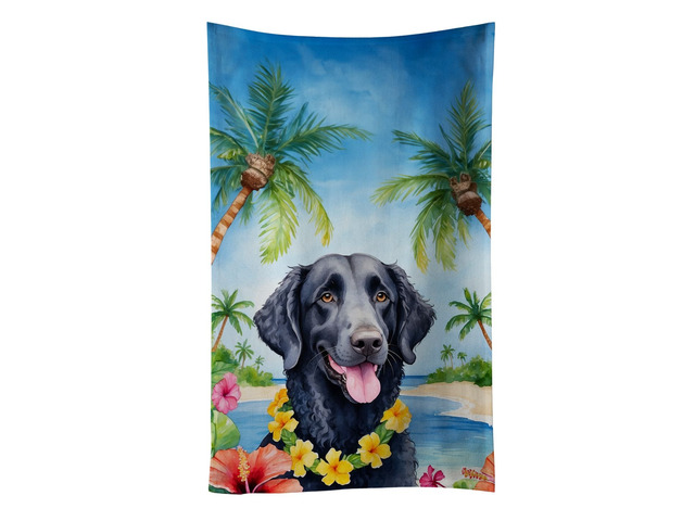 Curly-Coated Retriever Luau Kitchen Towel Dish Cloths Guest Hand Towel Decorative Bathroom Towel for Face,Tea, Dishcloth, Kitchen and Bath