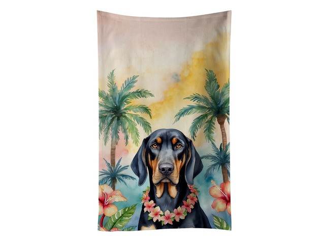 Black and Tan Coonhound Luau Kitchen Towel Dish Cloths Guest Hand Towel Decorative Bathroom Towel for Face,Tea, Dishcloth, Kitchen and Bath