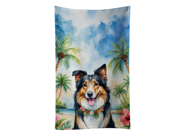 Collie Luau Kitchen Towel Dish Cloths Guest Hand Towel Decorative Bathroom Towel for Face,Tea, Dishcloth, Kitchen and Bath