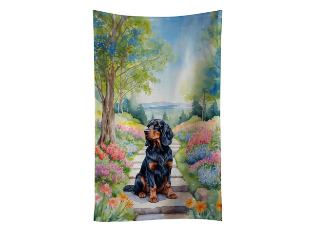 Gordon Setter Spring Path Kitchen Towel Dish Cloths Guest Hand Towel Decorative Bathroom Towel for Face,Tea, Dishcloth, Kitchen and Bath