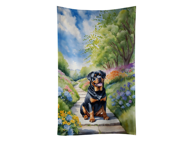 Rottweiler Spring Path Kitchen Towel Dish Cloths Guest Hand Towel Decorative Bathroom Towel for Face,Tea, Dishcloth, Kitchen and Bath