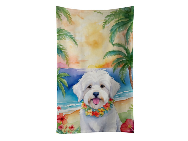 Coton de Tulear Luau Kitchen Towel Dish Cloths Guest Hand Towel Decorative Bathroom Towel for Face,Tea, Dishcloth, Kitchen and Bath