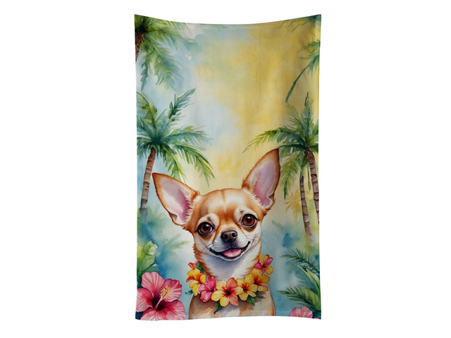 Chihuahua Luau Kitchen Towel Dish Cloths Guest Hand Towel Decorative Bathroom Towel for Face,Tea, Dishcloth, Kitchen and Bath