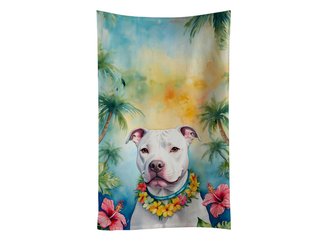 NEW Pit Bull Terrier Luau Kitchen Towel Dish Cloths Guest Hand Towel Decorative Bathroom Towel for Face,Tea, Dishcloth, Kitchen and Bath