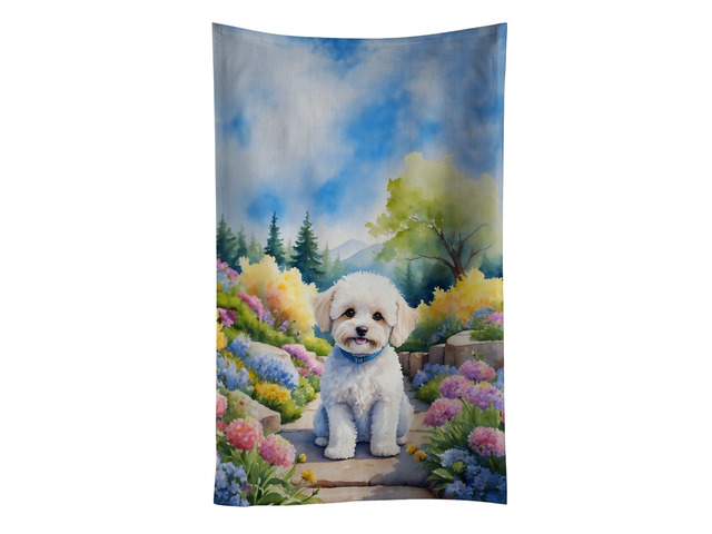 Maltipoo Spring Path Kitchen Towel Dish Cloths Guest Hand Towel Decorative Bathroom Towel for Face,Tea, Dishcloth, Kitchen and Bath