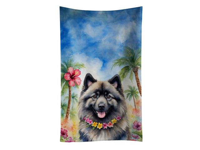 Keeshond Luau Kitchen Towel Dish Cloths Guest Hand Towel Decorative Bathroom Towel for Face,Tea, Dishcloth, Kitchen and Bath