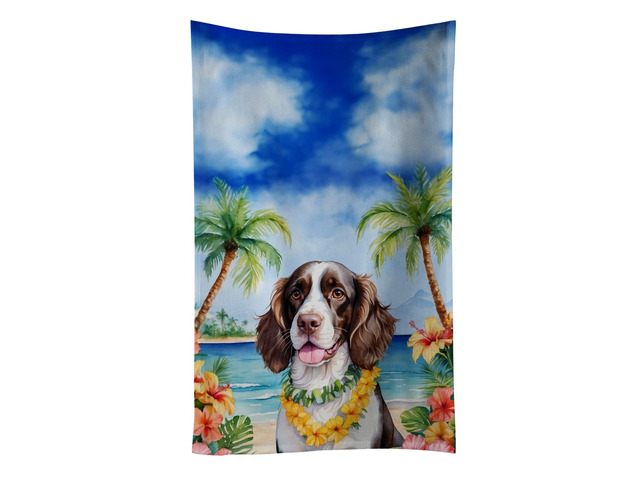 English Springer Spaniel Luau Kitchen Towel Dish Cloths Guest Hand Towel Decorative Bathroom Towel for Face,Tea, Dishcloth, Kitchen and Bath