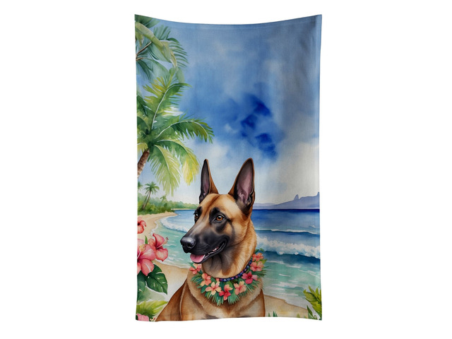 Belgian Malinois Luau Kitchen Towel Dish Cloths Guest Hand Towel Decorative Bathroom Towel for Face,Tea, Dishcloth, Kitchen and Bath
