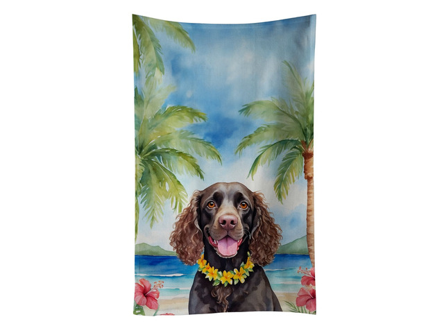 American Water Spaniel Luau Kitchen Towel Dish Cloths Guest Hand Towel Decorative Bathroom Towel for Face,Tea, Dishcloth, Kitchen and Bath