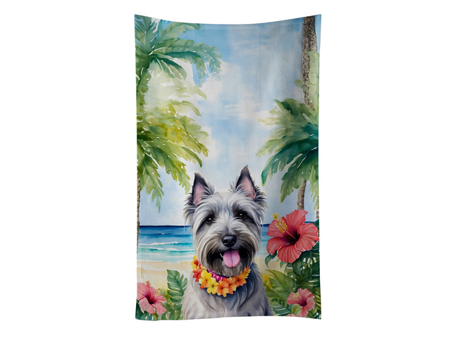 Skye Terrier Luau Kitchen Towel Dish Cloths Guest Hand Towel Decorative Bathroom Towel for Face,Tea, Dishcloth, Kitchen and Bath