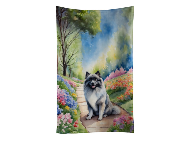 Keeshond Spring Path Kitchen Towel Dish Cloths Guest Hand Towel Decorative Bathroom Towel for Face,Tea, Dishcloth, Kitchen and Bath