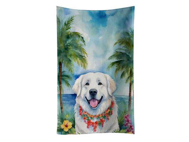 Great Pyrenees Luau Kitchen Towel Dish Cloths Guest Hand Towel Decorative Bathroom Towel for Face,Tea, Dishcloth, Kitchen and Bath