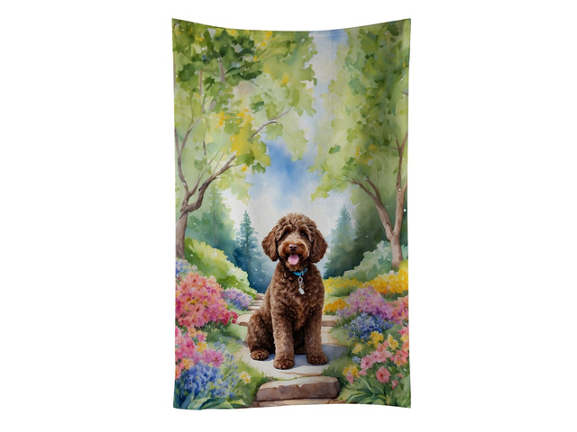 Labradoodle Spring Path Kitchen Towel Dish Cloths Guest Hand Towel Decorative Bathroom Towel for Face,Tea, Dishcloth, Kitchen and Bath
