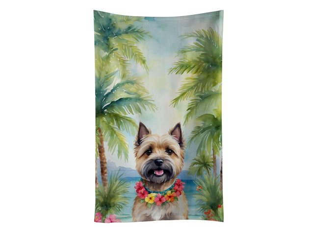 Cairn Terrier Luau Kitchen Towel Dish Cloths Guest Hand Towel Decorative Bathroom Towel for Face,Tea, Dishcloth, Kitchen and Bath