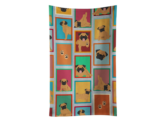 Lots of Apricot Pug Kitchen Towel Dish Cloths Guest Hand Towel Decorative Bathroom Towel for Face,Tea, Dishcloth, Kitchen and Bath