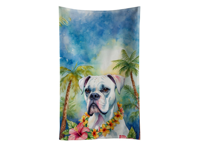 White Boxer Luau Kitchen Towel Dish Cloths Guest Hand Towel Decorative Bathroom Towel for Face,Tea, Dishcloth, Kitchen and Bath