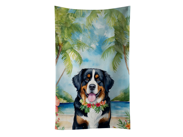 Bernese Mountain Dog Luau Kitchen Towel Dish Cloths Guest Hand Towel Decorative Bathroom Towel for Face,Tea, Dishcloth, Kitchen and Bath