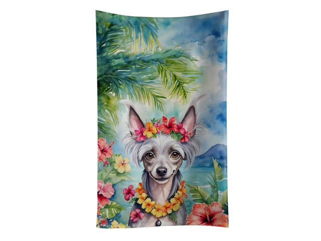 Chinese Crested Luau Kitchen Towel Dish Cloths Guest Hand Towel Decorative Bathroom Towel for Face,Tea, Dishcloth, Kitchen and Bath