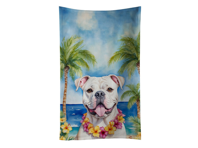 American Bulldog Luau Kitchen Towel Dish Cloths Guest Hand Towel Decorative Bathroom Towel for Face,Tea, Dishcloth, Kitchen and Bath