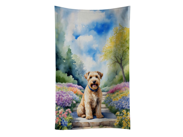 Wheaten Terrier Spring Path Kitchen Towel Dish Cloths Guest Hand Towel Decorative Bathroom Towel for Face,Tea, Dishcloth, Kitchen and Bath
