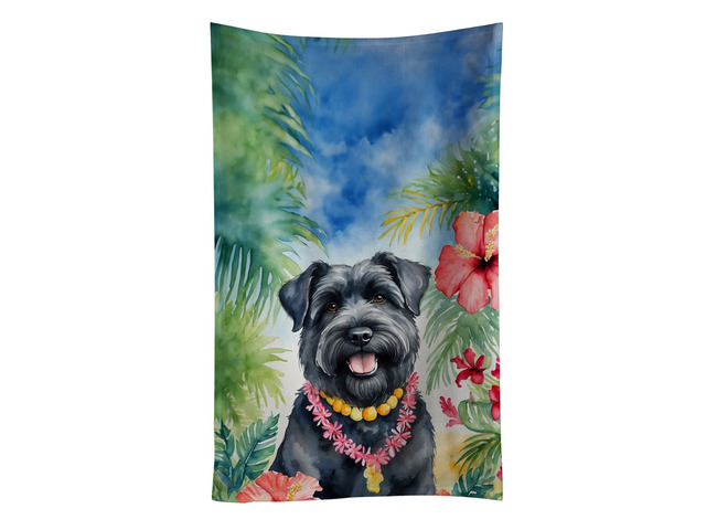 Bouvier des Flandres Luau Kitchen Towel Dish Cloths Guest Hand Towel Decorative Bathroom Towel for Face,Tea, Dishcloth, Kitchen and Bath