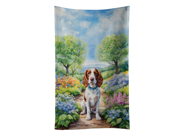 Welsh Springer Spaniel Spring Path Kitchen Towel Dish Cloths Guest Hand Towel Decorative Bathroom Towel for Face,Tea, Dishcloth, Kitchen and Bath
