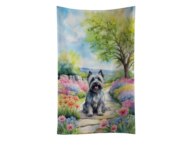 Skye Terrier Spring Path Kitchen Towel Dish Cloths Guest Hand Towel Decorative Bathroom Towel for Face,Tea, Dishcloth, Kitchen and Bath