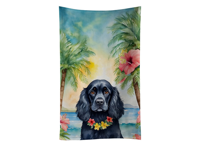 Cocker Spaniel Luau Kitchen Towel Dish Cloths Guest Hand Towel Decorative Bathroom Towel for Face,Tea, Dishcloth, Kitchen and Bath