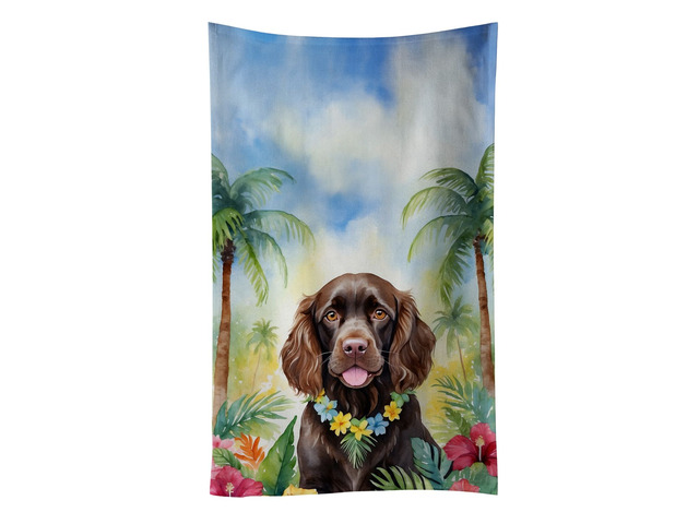 Boykin Spaniel Luau Kitchen Towel Dish Cloths Guest Hand Towel Decorative Bathroom Towel for Face,Tea, Dishcloth, Kitchen and Bath