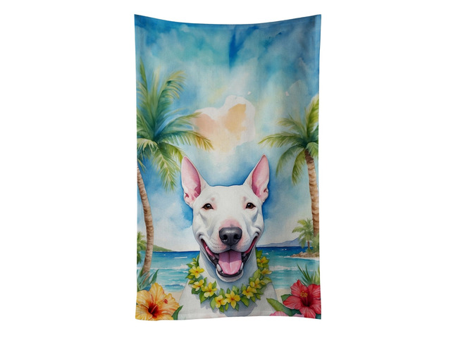 NEW Bull Terrier Luau Kitchen Towel Dish Cloths Guest Hand Towel Decorative Bathroom Towel for Face,Tea, Dishcloth, Kitchen and Bath