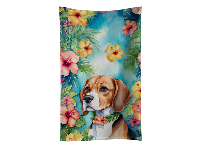 Beagle Luau Kitchen Towel Dish Cloths Guest Hand Towel Decorative Bathroom Towel for Face,Tea, Dishcloth, Kitchen and Bath