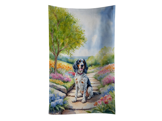 English Setter Spring Path Kitchen Towel Dish Cloths Guest Hand Towel Decorative Bathroom Towel for Face,Tea, Dishcloth, Kitchen and Bath