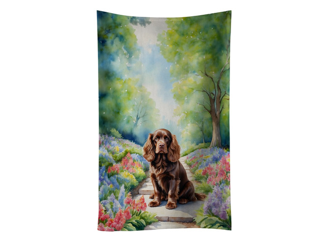 Sussex Spaniel Spring Path Kitchen Towel Dish Cloths Guest Hand Towel Decorative Bathroom Towel for Face,Tea, Dishcloth, Kitchen and Bath