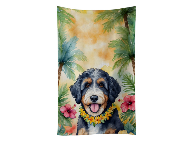 Bernedoodle Luau Kitchen Towel Dish Cloths Guest Hand Towel Decorative Bathroom Towel for Face,Tea, Dishcloth, Kitchen and Bath