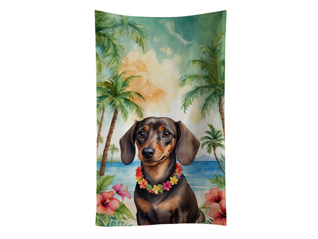 Dachshund Luau Kitchen Towel Dish Cloths Guest Hand Towel Decorative Bathroom Towel for Face,Tea, Dishcloth, Kitchen and Bath